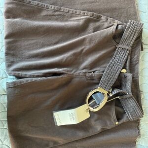 NWT Studio Brown Fashionable Belted Shorts